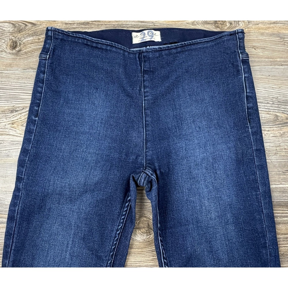 We The Free People Penny Pull-On Flare Jeans Dark Wash Blue 29 Stretch Boho - Picture 3 of 16